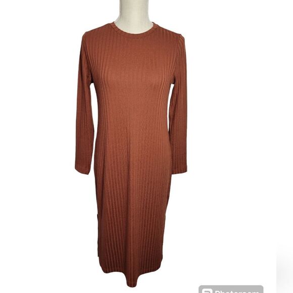 Old navy midi Knit long Sleeve dress Sz Small Petite - Picture 1 of 9